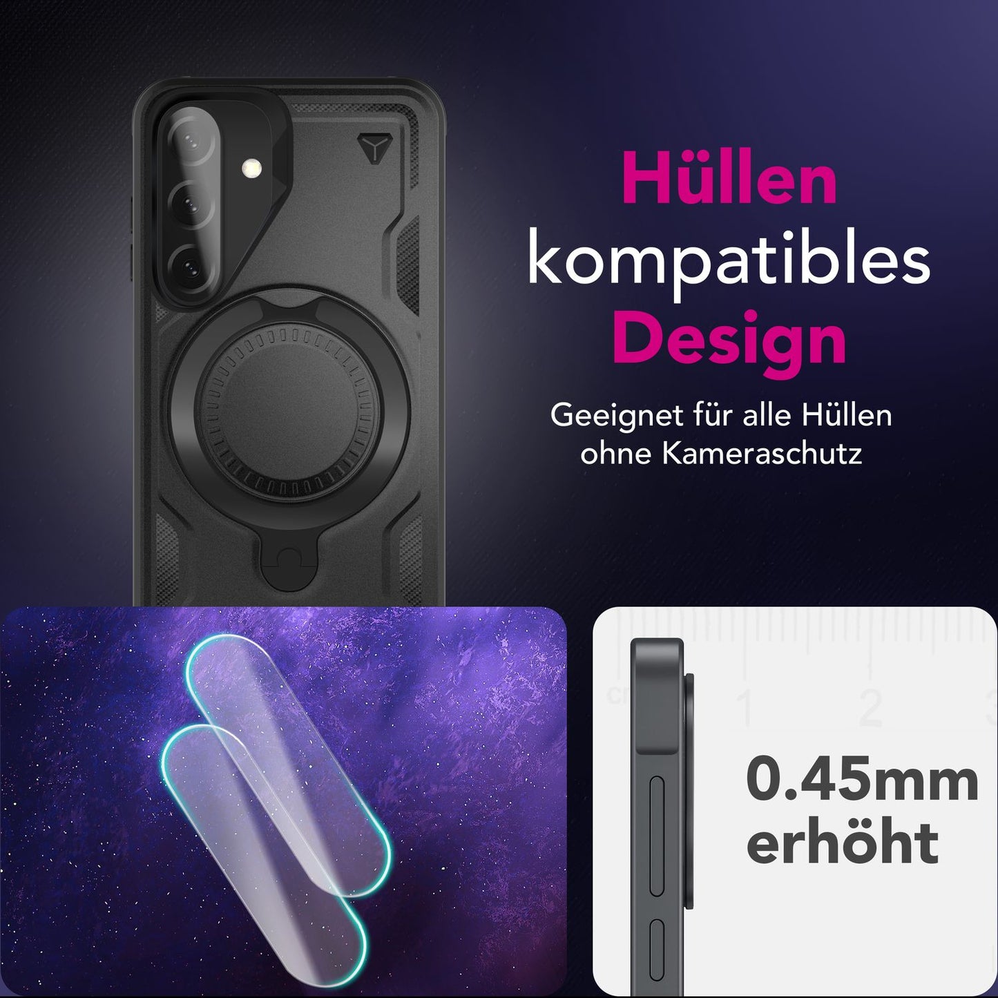 NALIA 2x Kameraschutzglas für Samsung Galaxy A56 – Linsenschutz 9H & Case-Friendly – FOCUS.X2 MAX (HD-Echtglas Transparent) – Marke aus Berlin