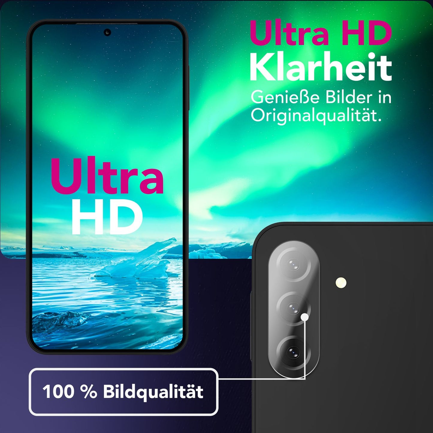 NALIA 2x Kameraschutzglas für Samsung Galaxy A56 – Linsenschutz 9H & Case-Friendly – FOCUS.X2 MAX (HD-Echtglas Transparent) – Marke aus Berlin