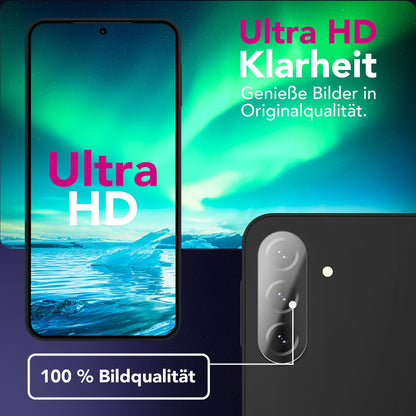 NALIA 2x Kameraschutzglas für Samsung Galaxy A56 – Linsenschutz 9H & Case-Friendly – FOCUS.X2 MAX (HD-Echtglas Transparent) – Marke aus Berlin