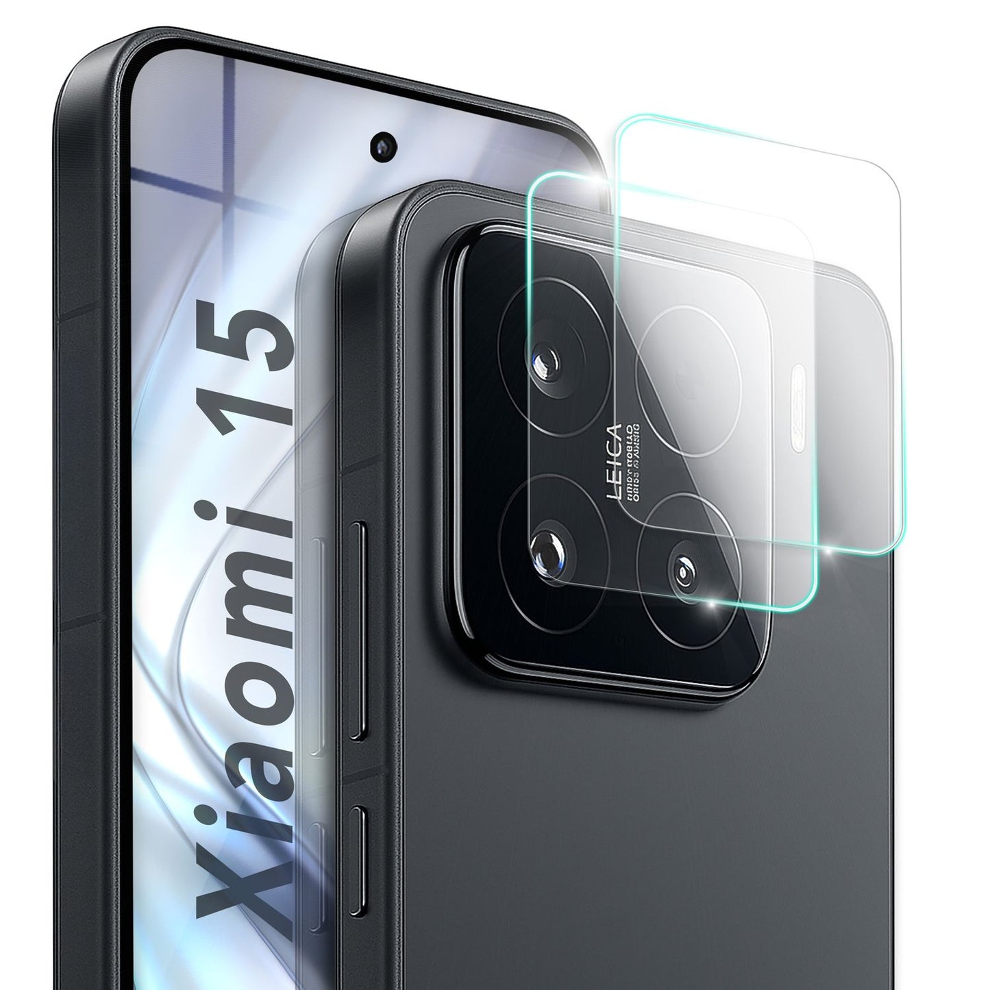 NALIA 2x Kameraschutzglas für Xiaomi 15 – Linsenschutz 9H & Case-Friendly – FOCUS.X2 MAX (HD-Echtglas Transparent) – Marke aus Berlin