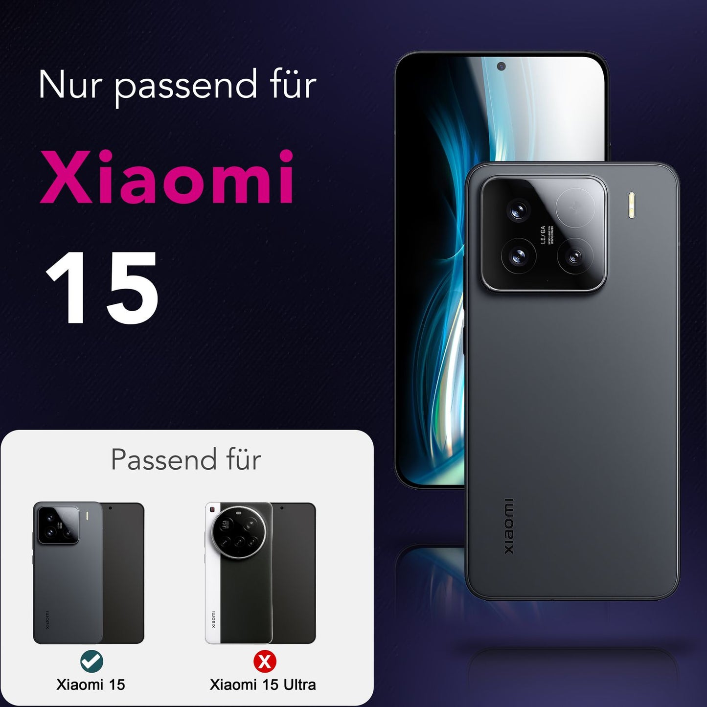 NALIA 2x Kameraschutzglas für Xiaomi 15 – Linsenschutz 9H & Case-Friendly – FOCUS.X2 MAX (HD-Echtglas Transparent) – Marke aus Berlin