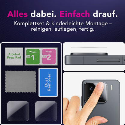 NALIA 2x Kameraschutzglas für Xiaomi 15 – Linsenschutz 9H & Case-Friendly – FOCUS.X2 MAX (HD-Echtglas Transparent) – Marke aus Berlin