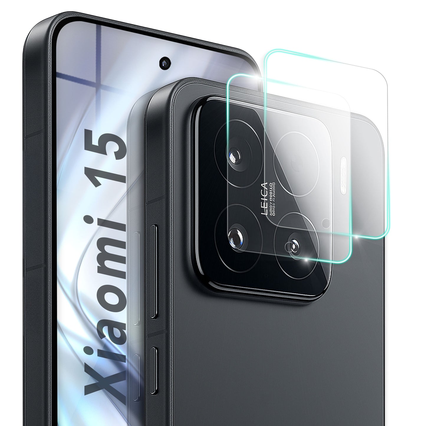 NALIA 2x Kameraschutzglas für Xiaomi 15 – Linsenschutz 9H & Case-Friendly – FOCUS.X2 MAX (HD-Echtglas Transparent) – Marke aus Berlin