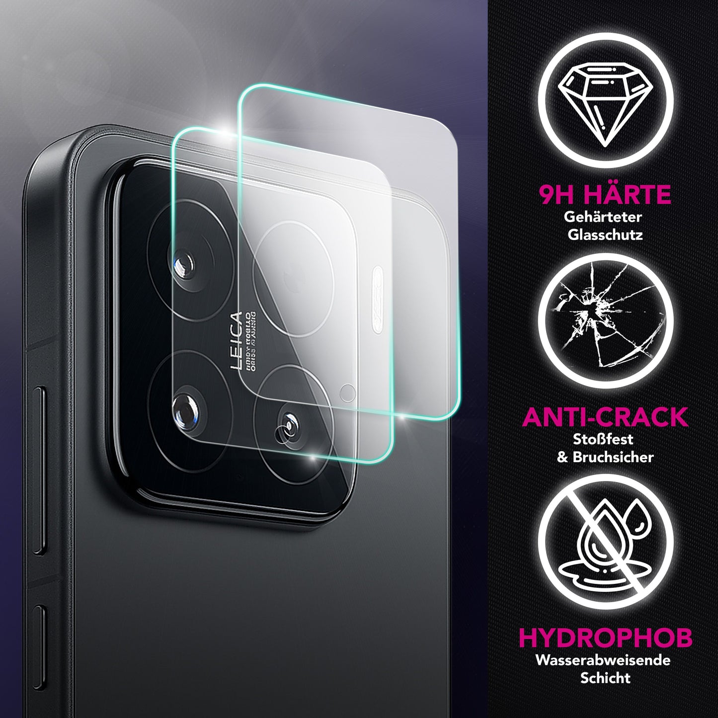 NALIA 2x Kameraschutzglas für Xiaomi 15 – Linsenschutz 9H & Case-Friendly – FOCUS.X2 MAX (HD-Echtglas Transparent) – Marke aus Berlin