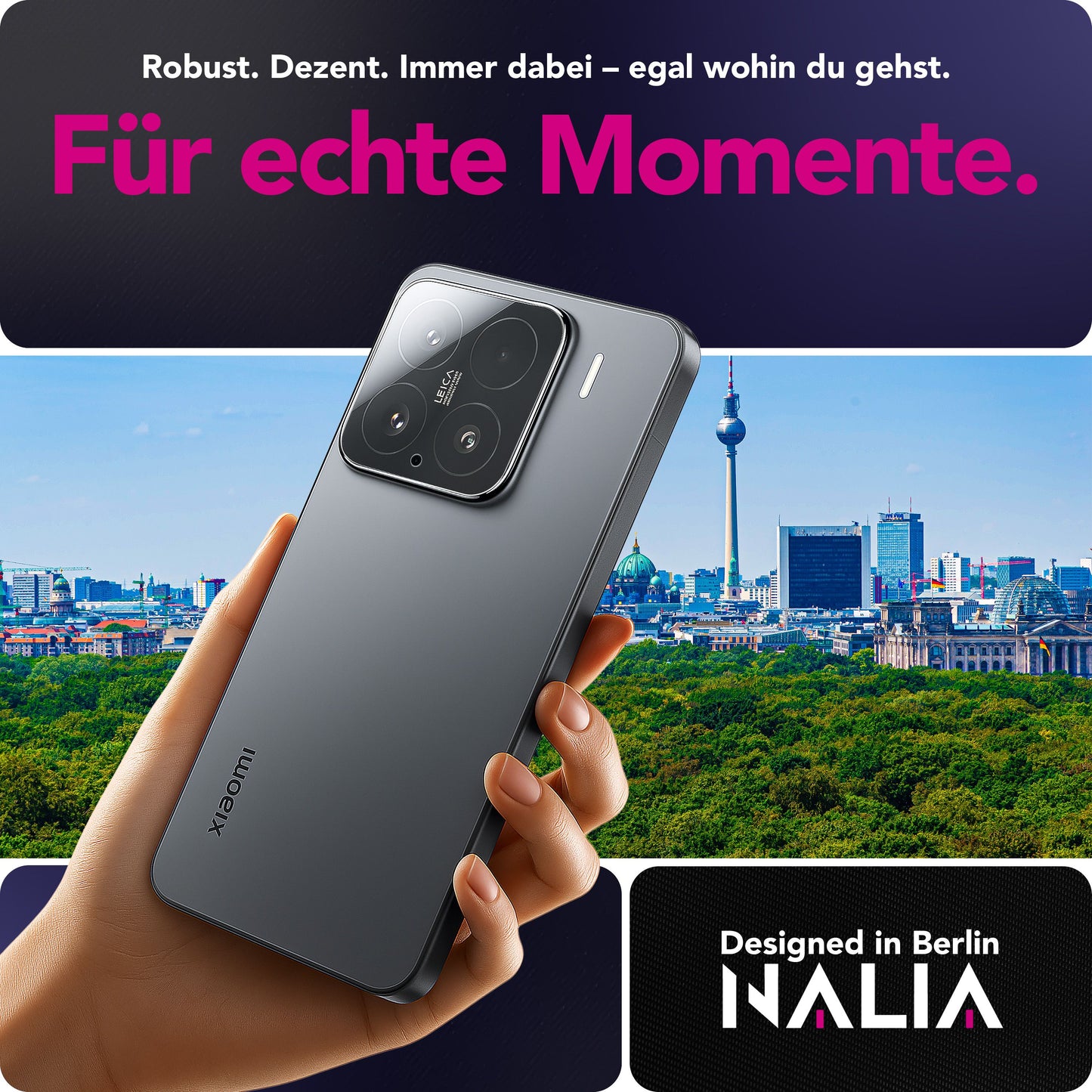 NALIA 2x Kameraschutzglas für Xiaomi 15 – Linsenschutz 9H & Case-Friendly – FOCUS.X2 MAX (HD-Echtglas Transparent) – Marke aus Berlin