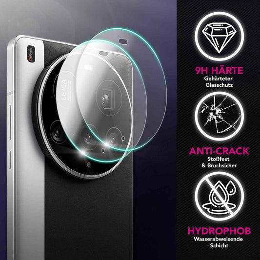 NALIA 2x Kameraschutzglas für Xiaomi 15 Ultra – Linsenschutz 9H & Case-Friendly – FOCUS.X2 MAX (HD-Echtglas Transparent) – Marke aus Berlin