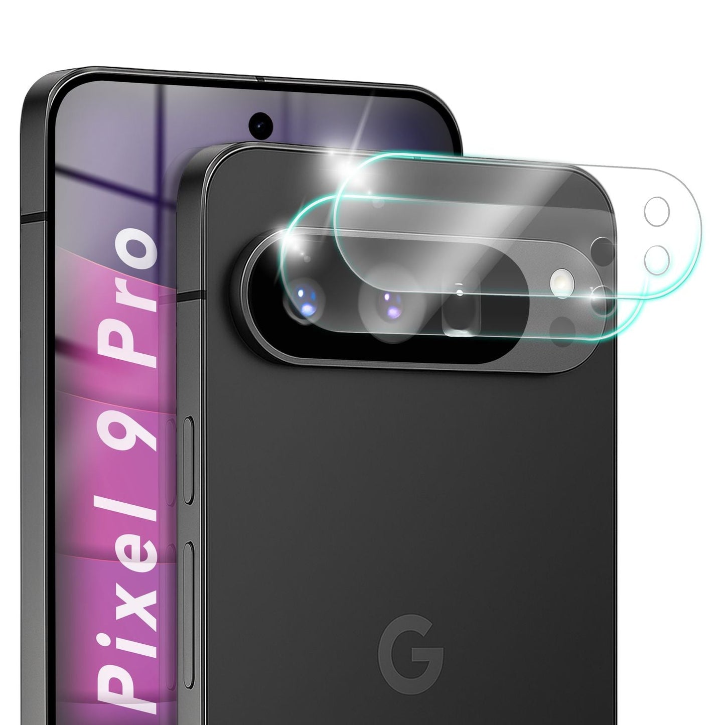 NALIA 2x Kameraschutzglas für Google Pixel 9 Pro – Linsenschutz 9H & Case-Friendly – FOCUS.X2 MAX (HD-Echtglas Transparent) – Marke aus Berlin