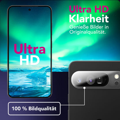 NALIA 2x Kameraschutzglas für Google Pixel 9 Pro – Linsenschutz 9H & Case-Friendly – FOCUS.X2 MAX (HD-Echtglas Transparent) – Marke aus Berlin
