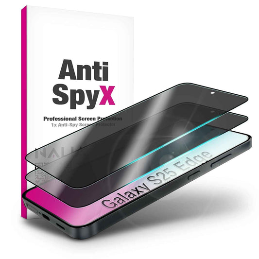 NALIA Blickschutzglas für Samsung Galaxy S25 Edge – Härte 9H & Robust – ANTISPYX (Privacy Full-Cover) – Marke aus Berlin