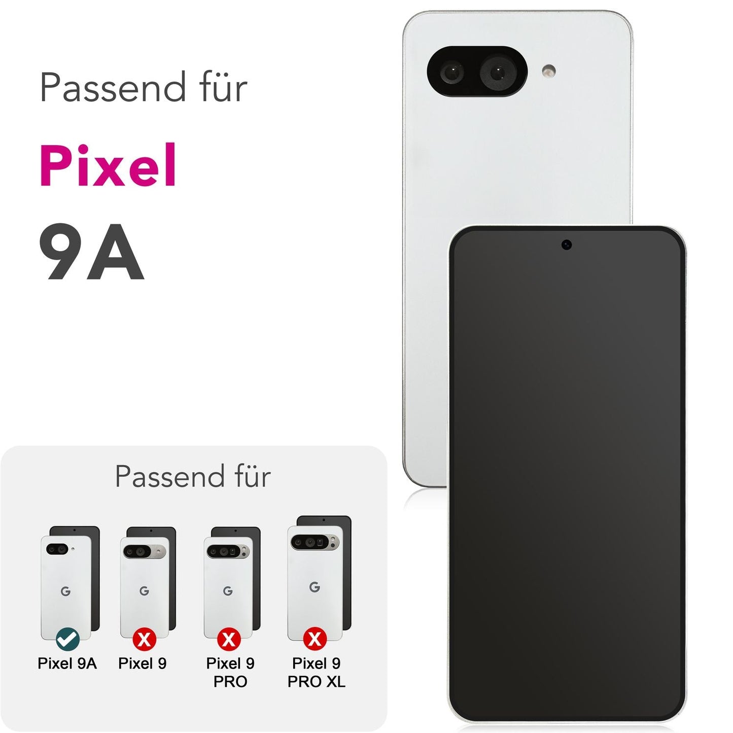 NALIA 2x Schutzglas für Google Pixel 9a – Full-Screen Schutz 9H & Hüllenfreundlich – ARMORGLASSX (Display Glasfolie Transparent & 9H Härte) – Marke aus Berlin