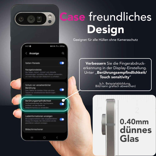 NALIA 2x Schutzglas für Google Pixel 9 / 9 Pro – Full-Screen Schutz 9H & Hüllenfreundlich – ARMORGLASSX (Display Glasfolie Transparent & 9H Härte) – Marke aus Berlin