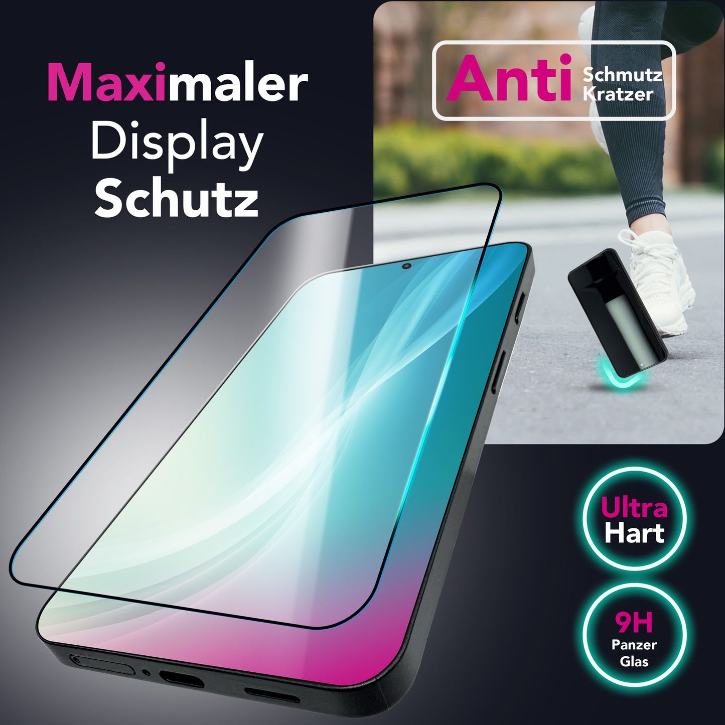 NALIA 2x Schutzglas für Google Pixel 9 / 9 Pro – Full-Screen Schutz 9H & Hüllenfreundlich – ARMORGLASSX (Display Glasfolie Transparent & 9H Härte) – Marke aus Berlin