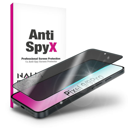 NALIA Blickschutzglas für Google Pixel 9 / 9 Pro – Härte 9H & Robust – ANTISPYX (Privacy Full-Cover) – Marke aus Berlin