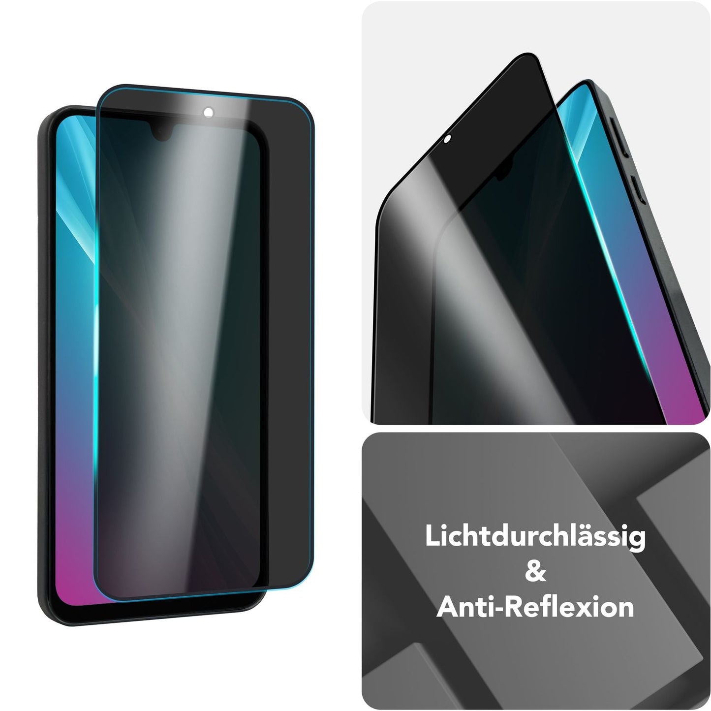 NALIA Blickschutzglas für Samsung Galaxy A26 – Härte 9H & Robust – ANTISPYX (Privacy Full-Cover) – Marke aus Berlin
