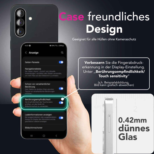 NALIA 2x Schutzglas für Samsung Galaxy A36 / A56 – Full-Screen Schutz 9H & Hüllenfreundlich – ARMORGLASSX (Display Glasfolie Transparent & 9H Härte) – Marke aus Berlin