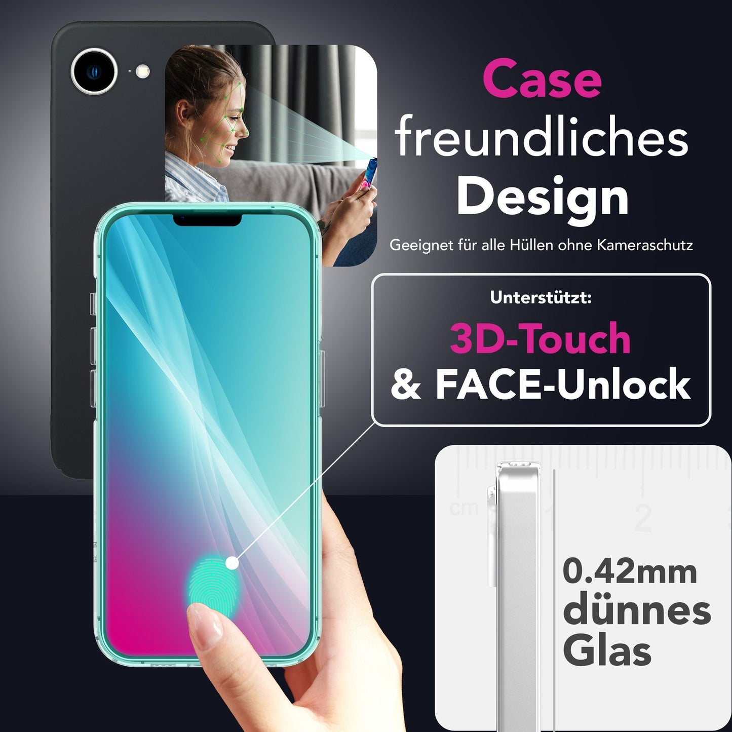NALIA Privacy Blickschutzglas für Apple iPhone 16e / 17e – Anti-Spy Displayschutz & 9H Härte – ANTISPYX (Case-Friendly Full-Cover) – Marke aus Berlin
