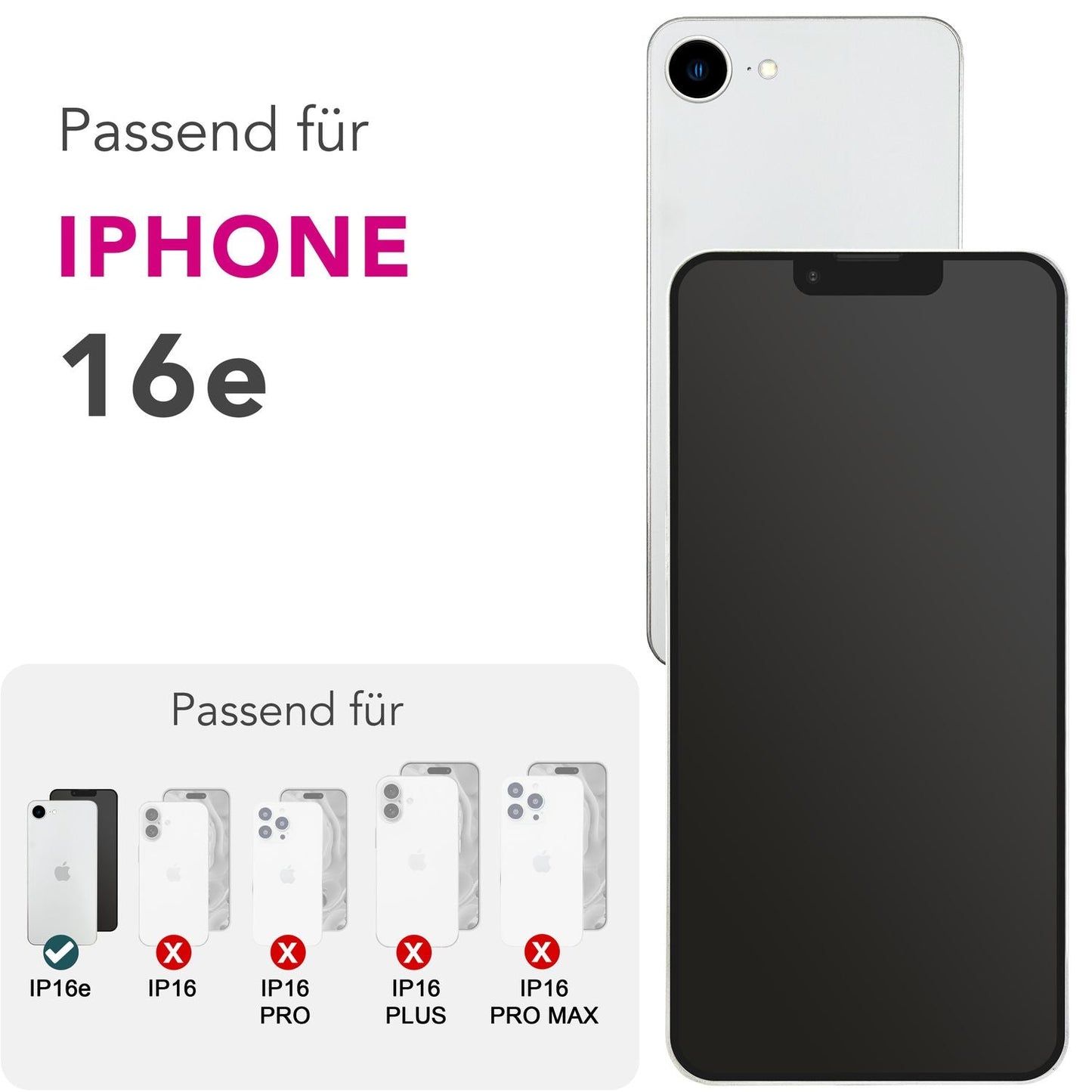NALIA Privacy Blickschutzglas für Apple iPhone 16e / 17e – Anti-Spy Displayschutz & 9H Härte – ANTISPYX (Case-Friendly Full-Cover) – Marke aus Berlin