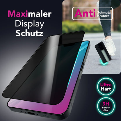 NALIA Privacy Blickschutzglas für Apple iPhone 16e / 17e – Anti-Spy Displayschutz & 9H Härte – ANTISPYX (Case-Friendly Full-Cover) – Marke aus Berlin