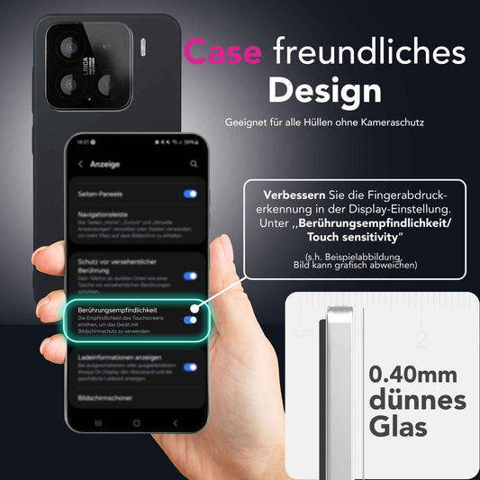 NALIA 2x Schutzglas für Xiaomi 15 – Full-Screen Schutz 9H & Hüllenfreundlich – ARMORGLASSX (Display Glasfolie Transparent & 9H Härte) – Marke aus Berlin