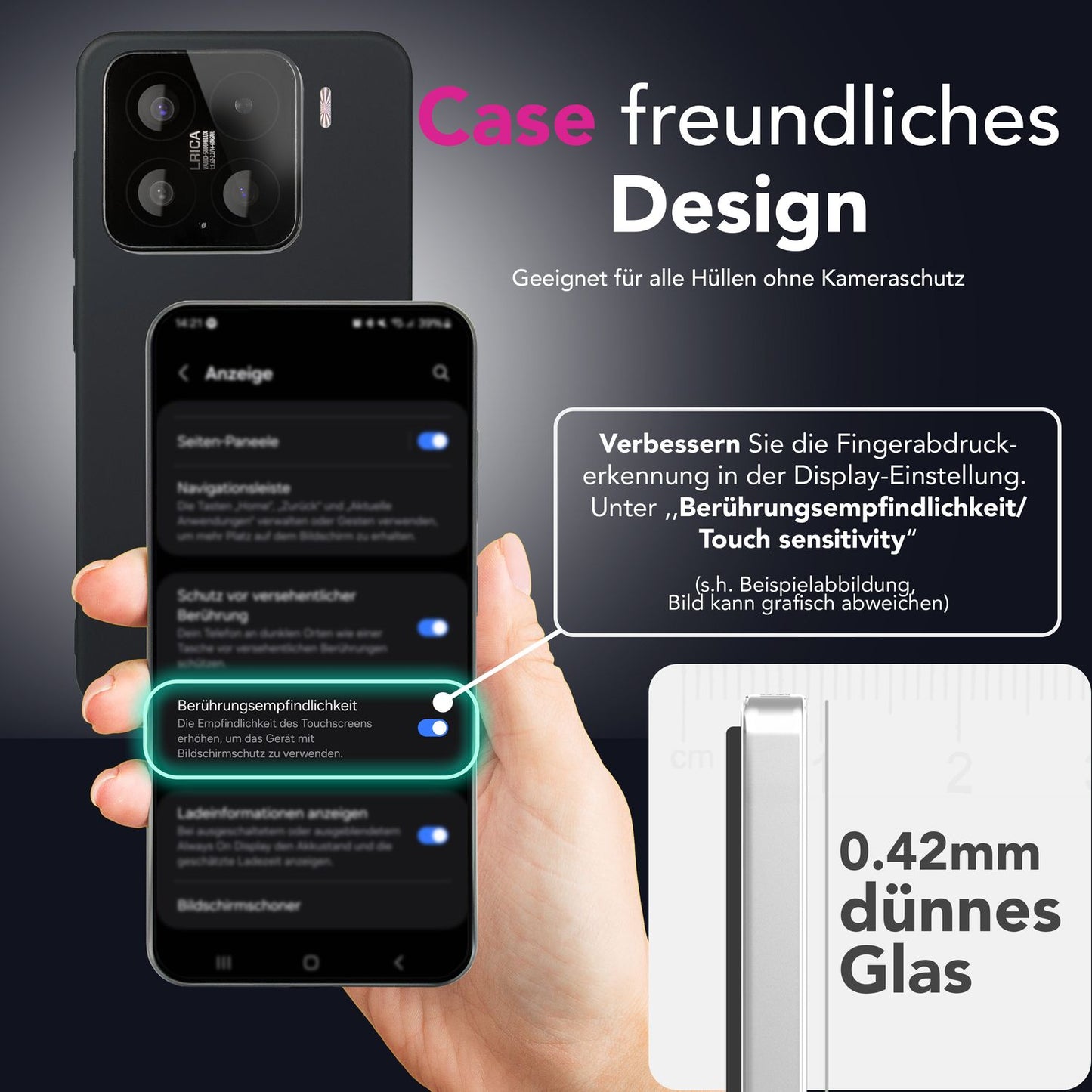 NALIA Blickschutzglas für Xiaomi 15 – Härte 9H & Robust – ANTISPYX (Privacy Full-Cover) – Marke aus Berlin