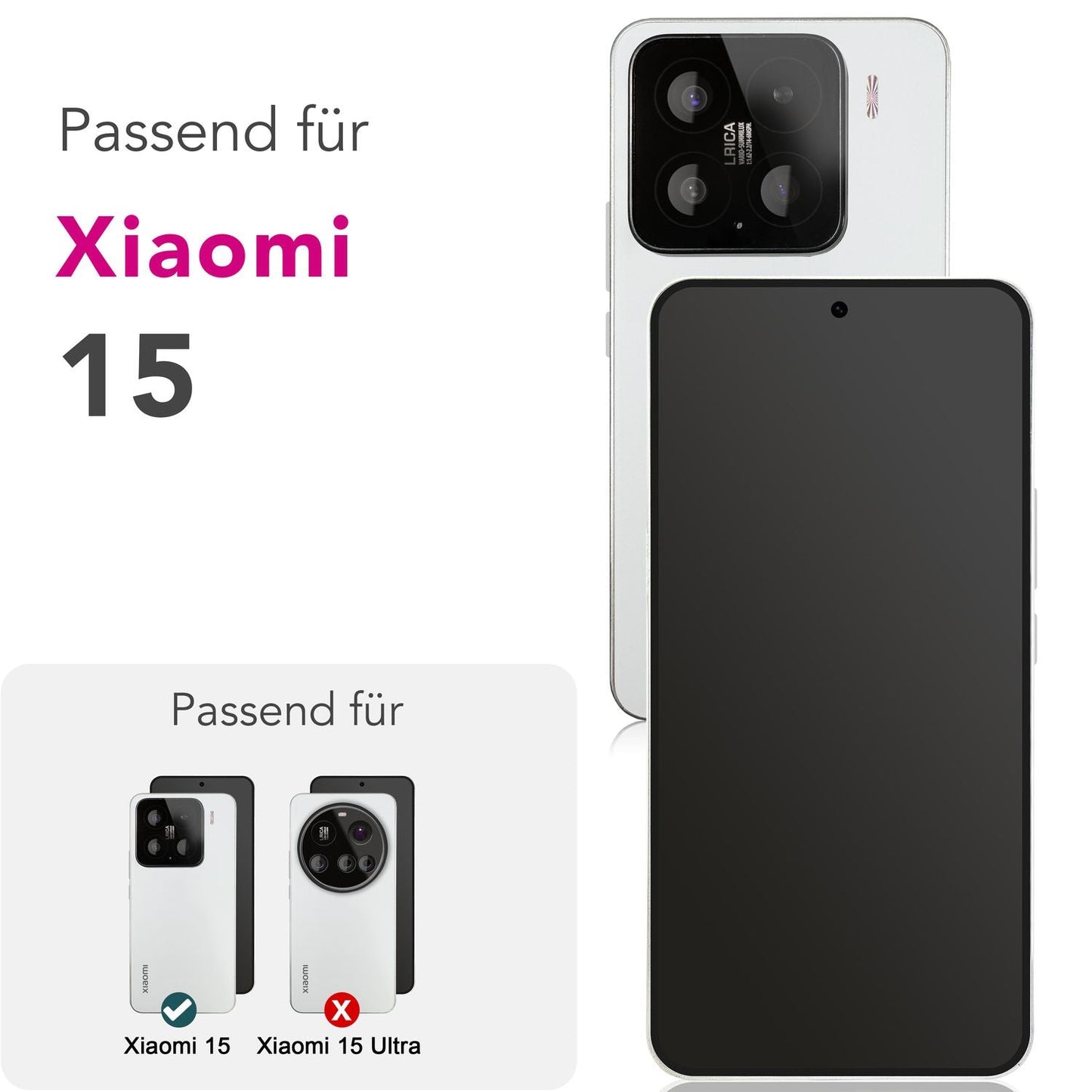 NALIA Blickschutzglas für Xiaomi 15 – Härte 9H & Robust – ANTISPYX (Privacy Full-Cover) – Marke aus Berlin