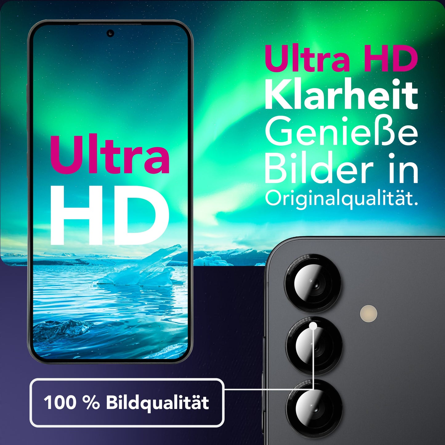 NALIA Glas Kameraschutzringe für Samsung Galaxy S25 FE – Linsenschutz & Case Friendly – FOCUS.PRO CLX (9H Härtegrad & Montagerahmen) – Marke aus Berlin