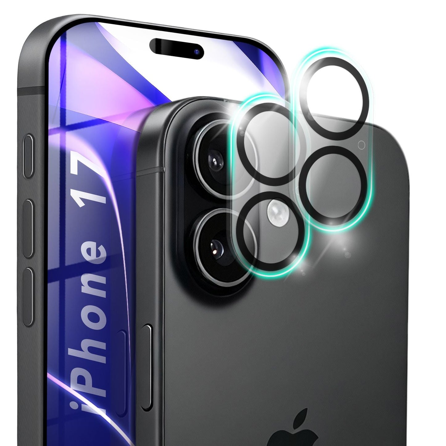NALIA 2x Kameraschutzglas für iPhone 17 – Linsenschutz 9H & Case-Friendly – FOCUS.X2 MAX (HD-Echtglas Transparent) – Marke aus Berlin