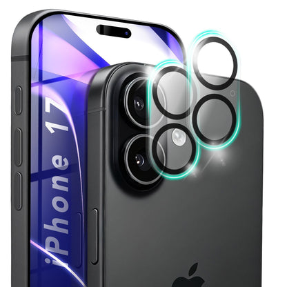 NALIA 2x Kameraschutzglas für iPhone 17 – Linsenschutz 9H & Case-Friendly – FOCUS.X2 MAX (HD-Echtglas Transparent) – Marke aus Berlin