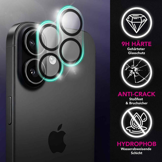 NALIA 2x Kameraschutzglas für iPhone 17 – Linsenschutz 9H & Case-Friendly – FOCUS.X2 MAX (HD-Echtglas Transparent) – Marke aus Berlin