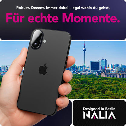 NALIA 2x Kameraschutzglas für iPhone 17 – Linsenschutz 9H & Case-Friendly – FOCUS.X2 MAX (HD-Echtglas Transparent) – Marke aus Berlin
