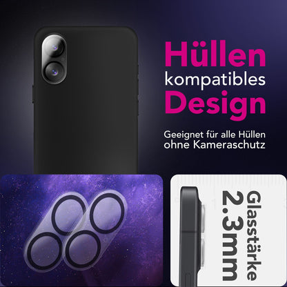 NALIA 2x Kameraschutzglas für iPhone 17 – Linsenschutz 9H & Case-Friendly – FOCUS.X2 MAX (HD-Echtglas Transparent) – Marke aus Berlin