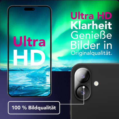 NALIA 2x Kameraschutzglas für iPhone 17 – Linsenschutz 9H & Case-Friendly – FOCUS.X2 MAX (HD-Echtglas Transparent) – Marke aus Berlin