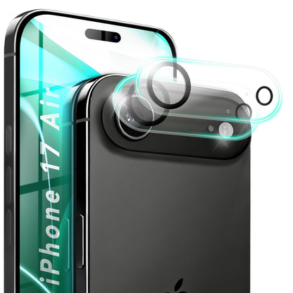 NALIA 2x Kameraschutzglas für iPhone 17 Air – Linsenschutz 9H & Case-Friendly – FOCUS.X2 MAX (HD-Echtglas Transparent) – Marke aus Berlin