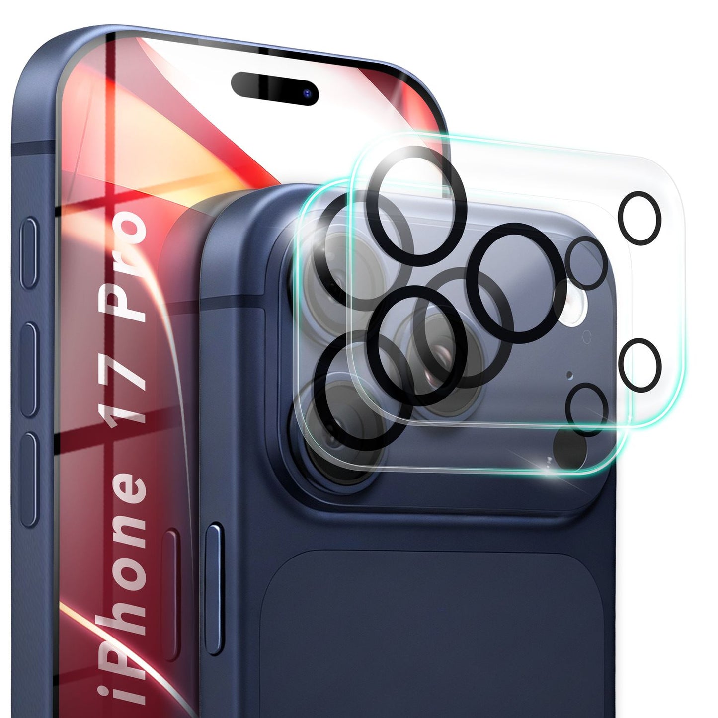 NALIA 2x Kameraschutzglas für iPhone 17 Pro – Linsenschutz 9H & Case-Friendly – FOCUS.X2 MAX (HD-Echtglas Transparent) – Marke aus Berlin