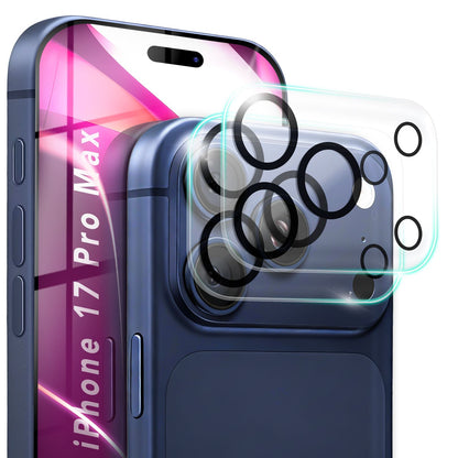 NALIA 2x Kameraschutzglas für iPhone 17 Pro Max – Linsenschutz 9H & Case-Friendly – FOCUS.X2 MAX (HD-Echtglas Transparent) – Marke aus Berlin