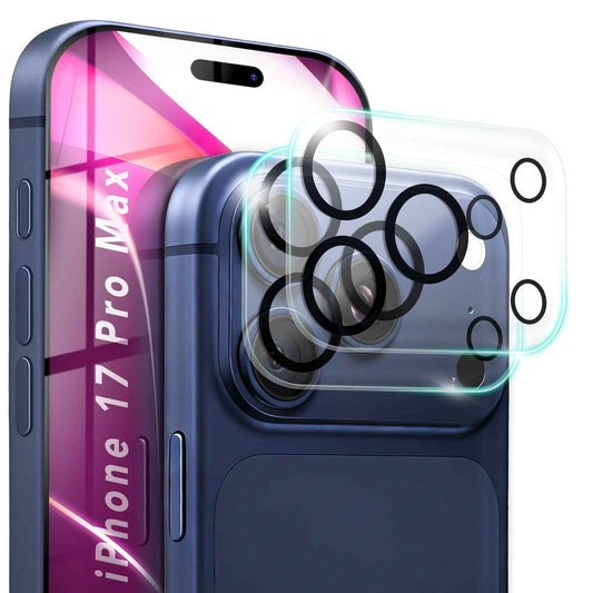 NALIA 2x Kameraschutzglas für iPhone 17 Pro Max – Linsenschutz 9H & Case-Friendly – FOCUS.X2 MAX (HD-Echtglas Transparent) – Marke aus Berlin