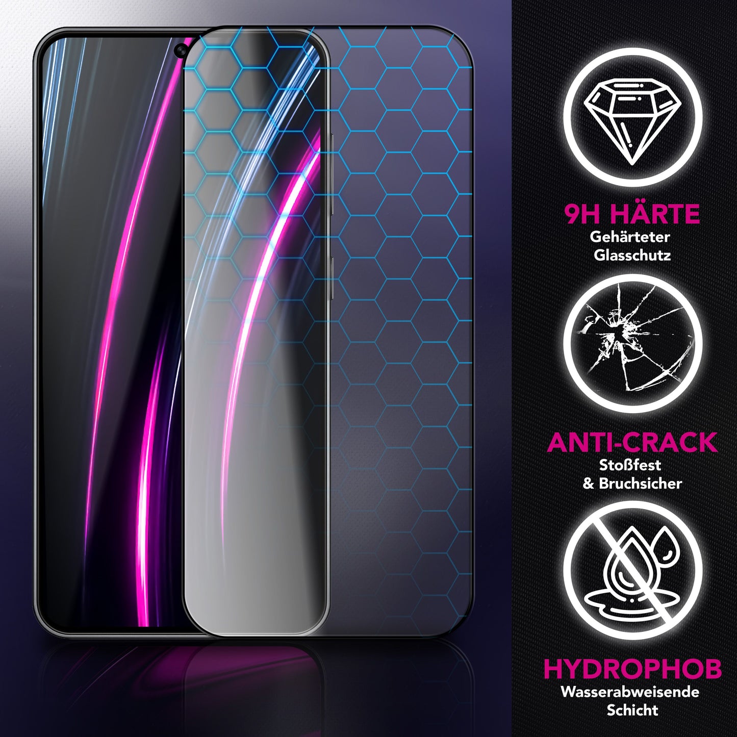 NALIA 2x Schutzglas für Samsung Galaxy S25 FE – Full-Screen Schutz 9H & Hüllenfreundlich – ARMORGLASSX (Display Glasfolie Transparent & 9H Härte) – Marke aus Berlin