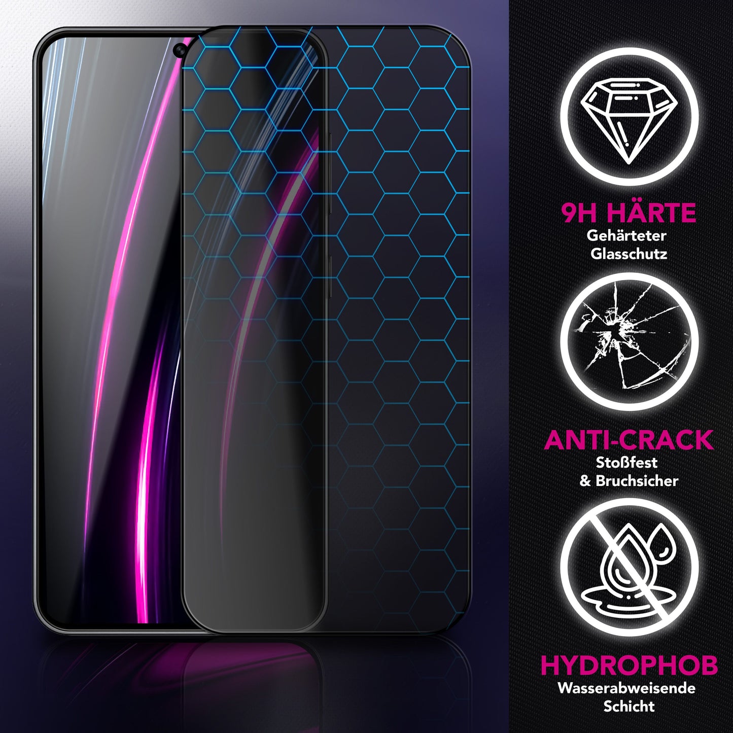 NALIA Blickschutzglas für Samsung Galaxy S25 FE – Härte 9H & Robust – ANTISPYX (Privacy Full-Cover) – Marke aus Berlin