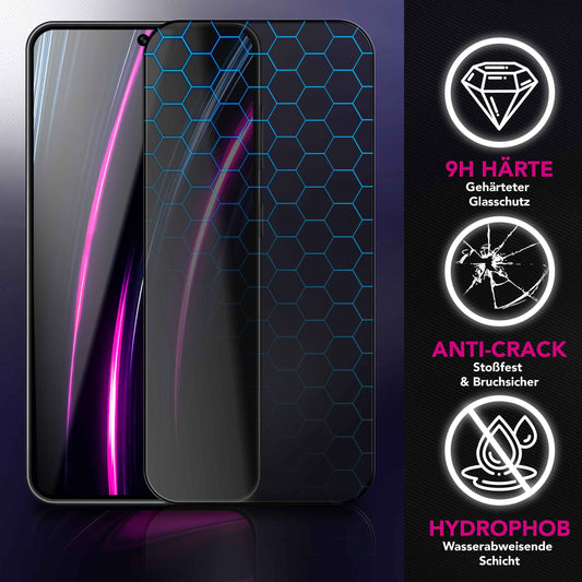 NALIA Blickschutzglas für Samsung Galaxy S25 FE – Härte 9H & Robust – ANTISPYX (Privacy Full-Cover) – Marke aus Berlin