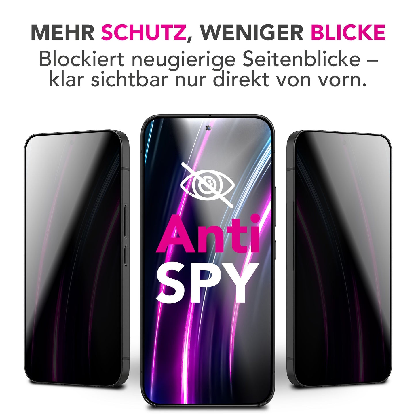 NALIA Blickschutzglas für Samsung Galaxy S25 FE – Härte 9H & Robust – ANTISPYX (Privacy Full-Cover) – Marke aus Berlin