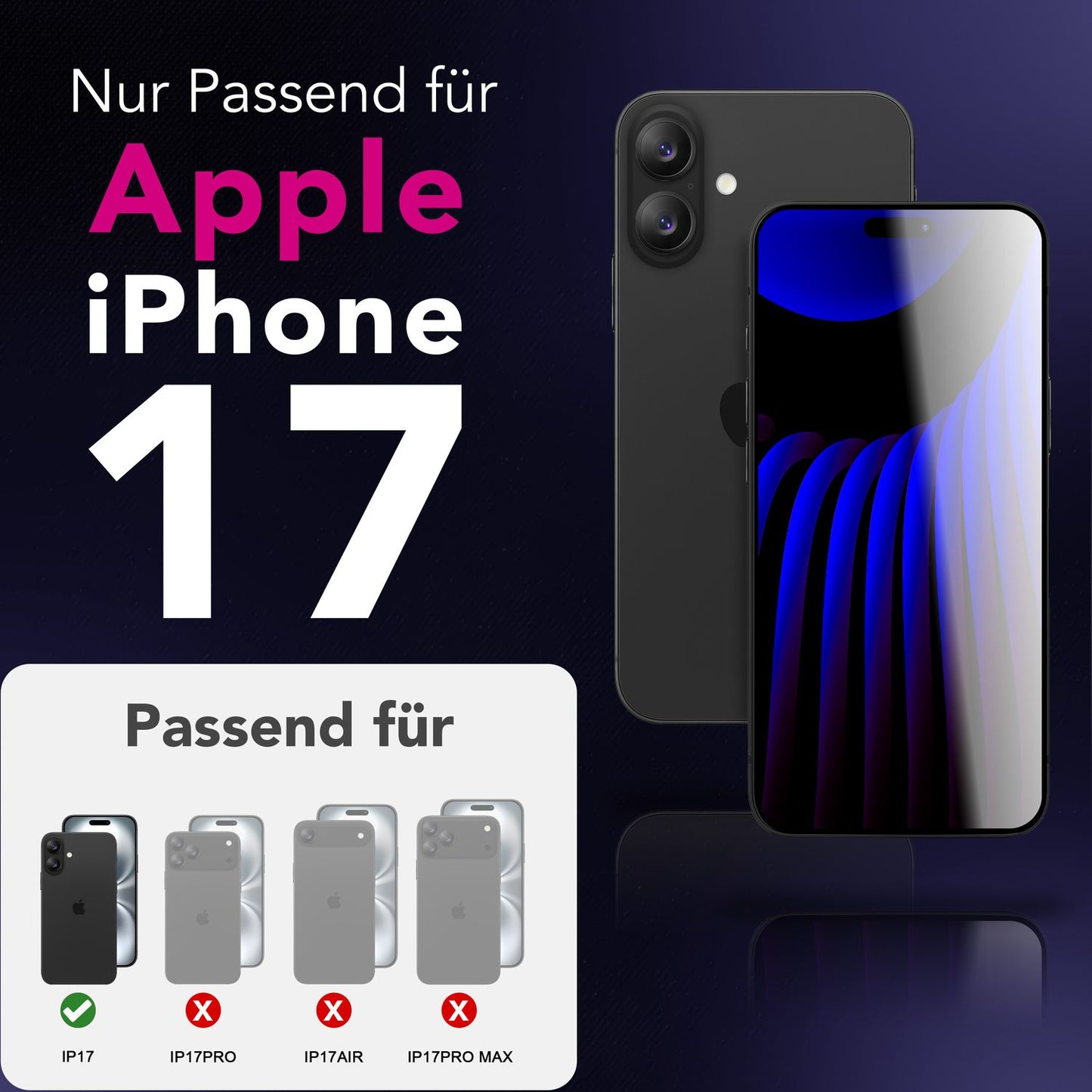 NALIA ArmorGlassX passend für Apple iPhone 17 Glas (super klarer Displayschutz), 2x Schutzglas 9H gehärtet, Anti-Fingerprint, Robust, Hüllen-freundlich, Touch-sensitiv, Oleophob, schwarzer Rahmen