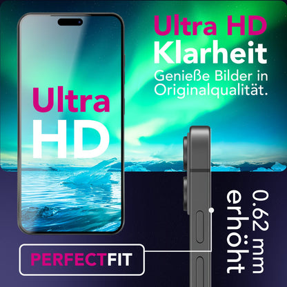NALIA ArmorGlassX passend für Apple iPhone 17 Glas (super klarer Displayschutz), 2x Schutzglas 9H gehärtet, Anti-Fingerprint, Robust, Hüllen-freundlich, Touch-sensitiv, Oleophob, schwarzer Rahmen