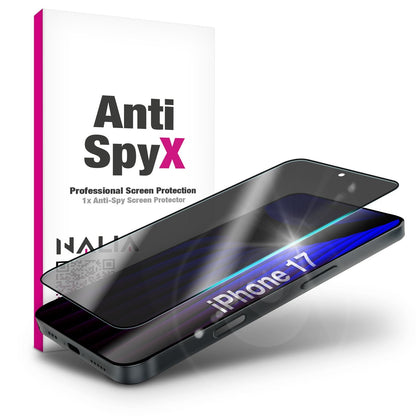 NALIA AntiSpyX passend für Apple iPhone 17 Glas (Diskreter Blickschutz), Privacy Schutzglas mit 9H Härte, Anti-Spy Sichtschutz gegen Seitenblicke, Kratz-Resistent, Screen Protector, Hüllen-freundlich