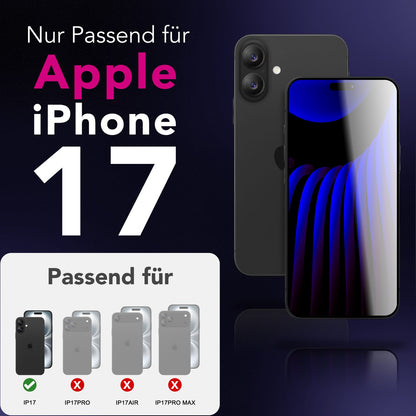 NALIA AntiSpyX passend für Apple iPhone 17 Glas (Diskreter Blickschutz), Privacy Schutzglas mit 9H Härte, Anti-Spy Sichtschutz gegen Seitenblicke, Kratz-Resistent, Screen Protector, Hüllen-freundlich