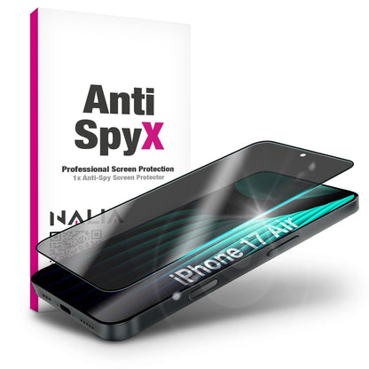 NALIA AntiSpyX passend für Apple iPhone 17 Air Glas (Diskreter Blickschutz), Privacy Schutzglas mit 9H Härte, Anti-Spy Technologie, Robust, Oleophob, Touch-optimiert, Blasenfrei, Hüllen-freundlich