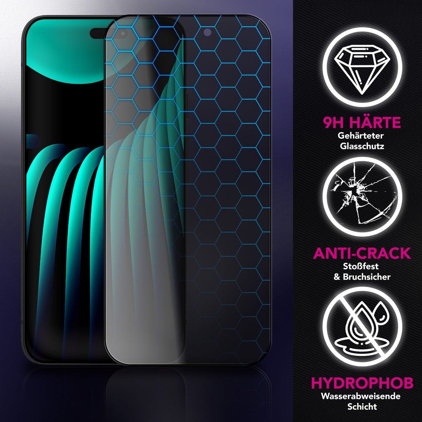NALIA AntiSpyX passend für Apple iPhone 17 Air Glas (Diskreter Blickschutz), Privacy Schutzglas mit 9H Härte, Anti-Spy Technologie, Robust, Oleophob, Touch-optimiert, Blasenfrei, Hüllen-freundlich