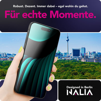 NALIA AntiSpyX passend für Apple iPhone 17 Air Glas (Diskreter Blickschutz), Privacy Schutzglas mit 9H Härte, Anti-Spy Technologie, Robust, Oleophob, Touch-optimiert, Blasenfrei, Hüllen-freundlich