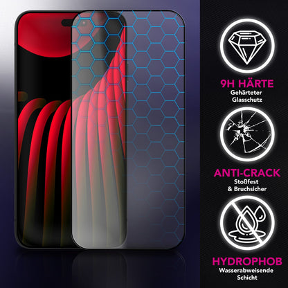 NALIA ArmorGlassX passend für Apple iPhone 17 Pro Glas (super klarer Displayschutz), 2x Schutzglas 9H Härte, Touch-sensitiv, Robust, Anti-Flecken, Splitterfrei, Case-kompatibel, schwarzer Rahmen
