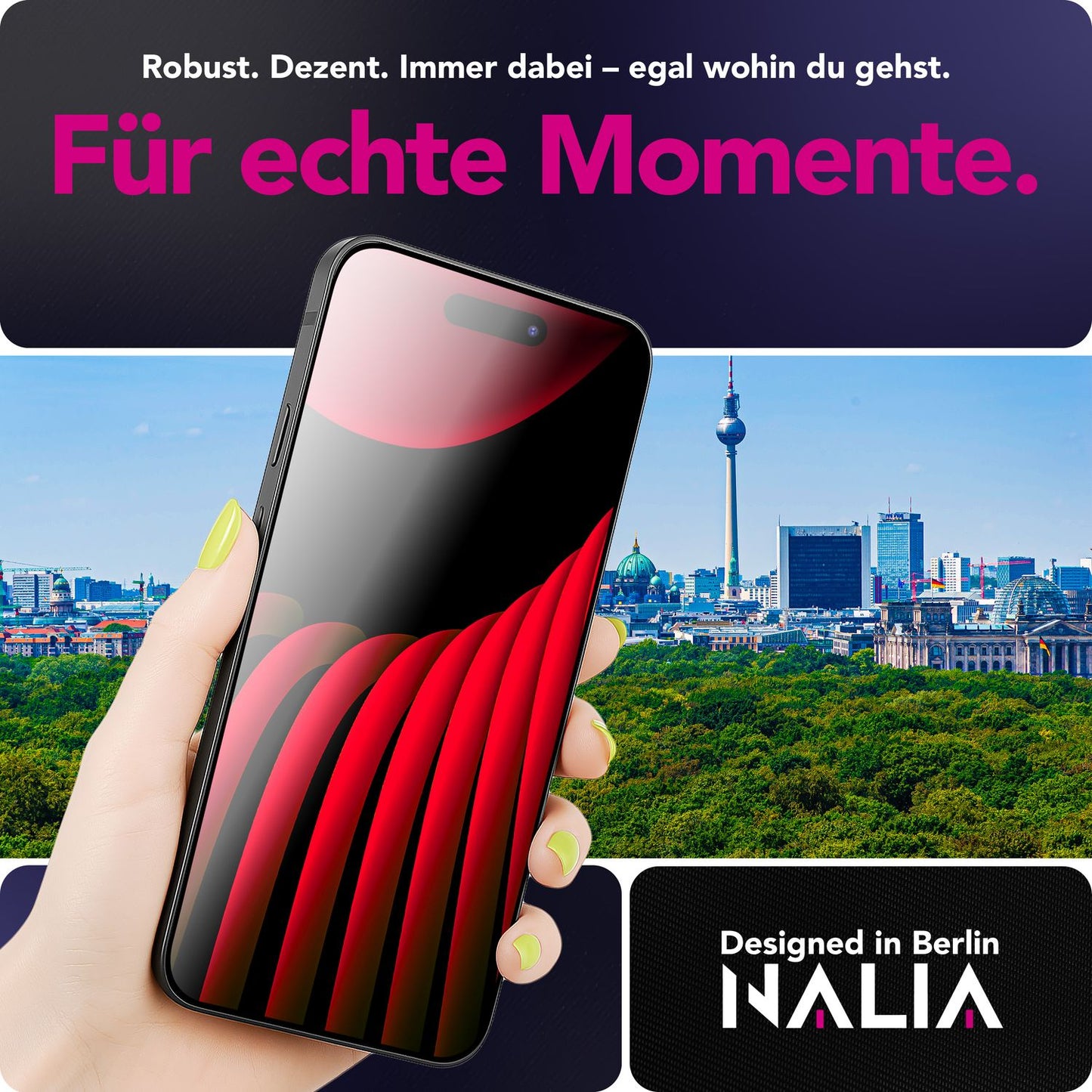 NALIA ArmorGlassX passend für Apple iPhone 17 Pro Glas (super klarer Displayschutz), 2x Schutzglas 9H Härte, Touch-sensitiv, Robust, Anti-Flecken, Splitterfrei, Case-kompatibel, schwarzer Rahmen