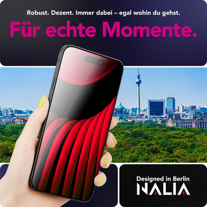 NALIA ArmorGlassX passend für Apple iPhone 17 Pro Glas (super klarer Displayschutz), 2x Schutzglas 9H Härte, Touch-sensitiv, Robust, Anti-Flecken, Splitterfrei, Case-kompatibel, schwarzer Rahmen